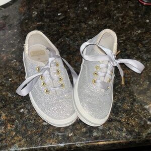 Sparkly Kids Sneakers with Gold Eyelets
